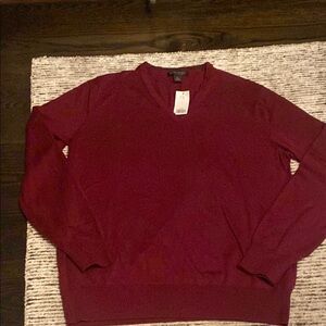 Banana Republic Red V-Neck Sweater Soft Cotton Blend